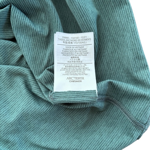 Arc'teryx Women’s Taema Arc'Word SS Labyrinth Heather Shirt Sz L - Picture 7 of 8